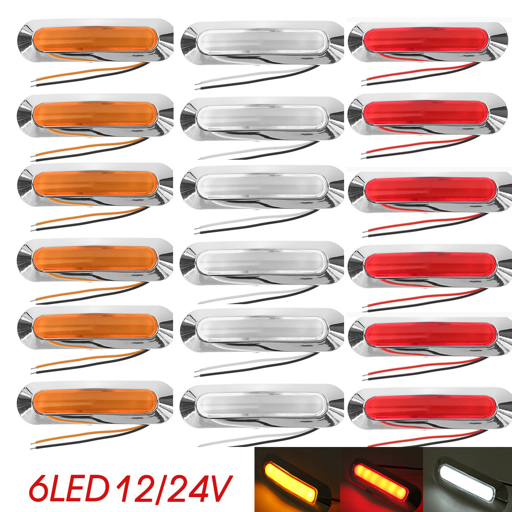 Orange Lighting Decor - 6/10PCS 6 LED 12V 24V Chromowane
