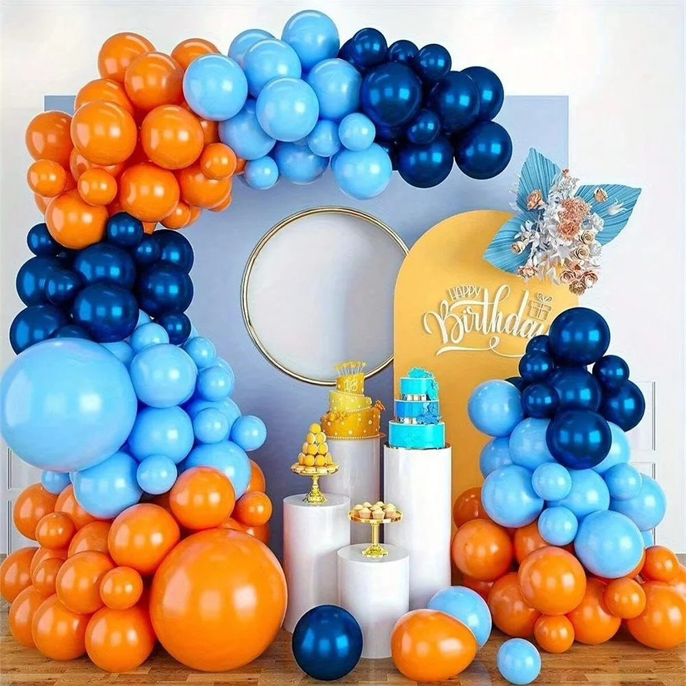 Orange Lighting Decor - Zestaw Łuku Balonowego 94 Elementy, Granatowo-Narwany