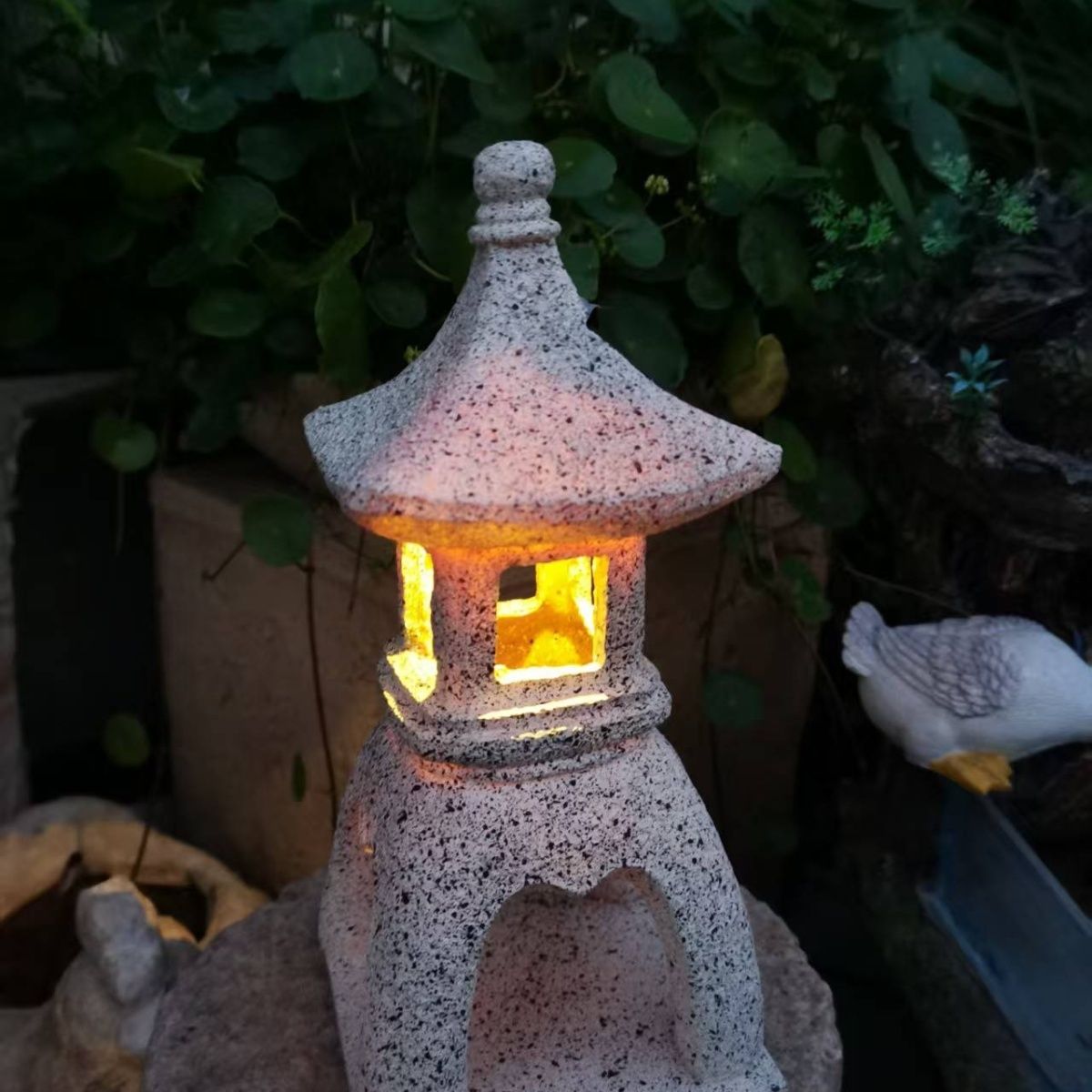 Japanese Lighting Decor - Pagoda Solarna Dekoracja Ogrodowa Lampa Orientalna