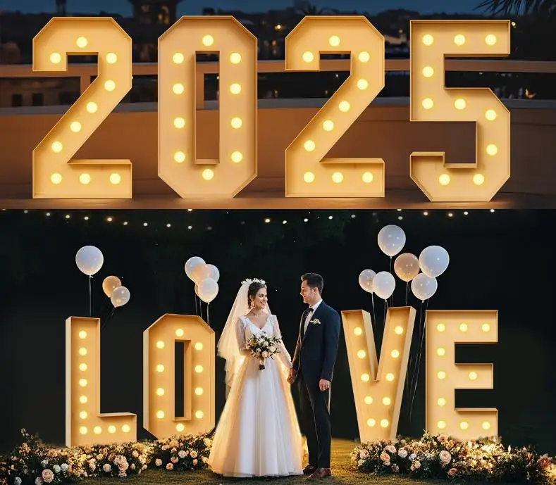Świecące cyfry z białymi lampk – Light Up Letters Marquee recenzja i cena
