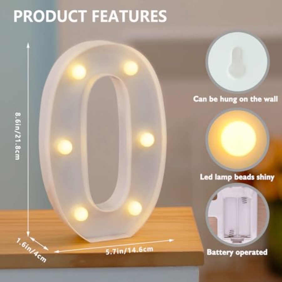 Cyfry LED do dekoracji, 0-9, p – Light Up Letters Marquee recenzja i cena